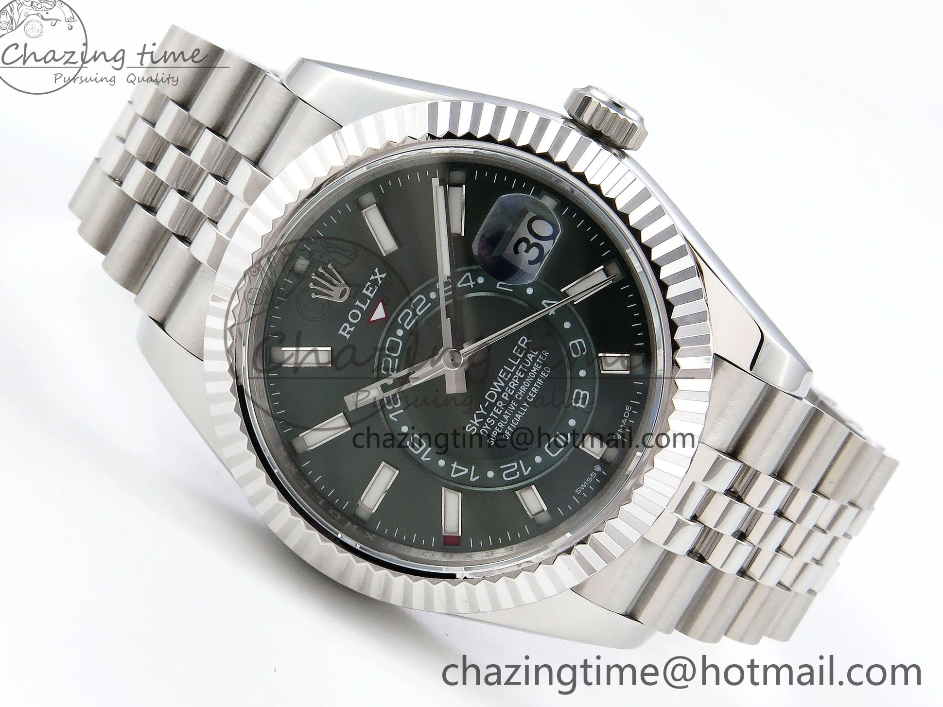 0512 UrbanStyle Sky-Dweller 326934 904L SS ZF 1:1 Best Edition Green Dial on SS Jubilee Bracelet A 1486